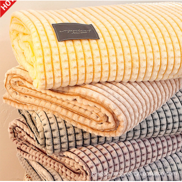Washed Soft Lightweight Breathable Waffle Weave Cashmere Fleece Throw Blanket